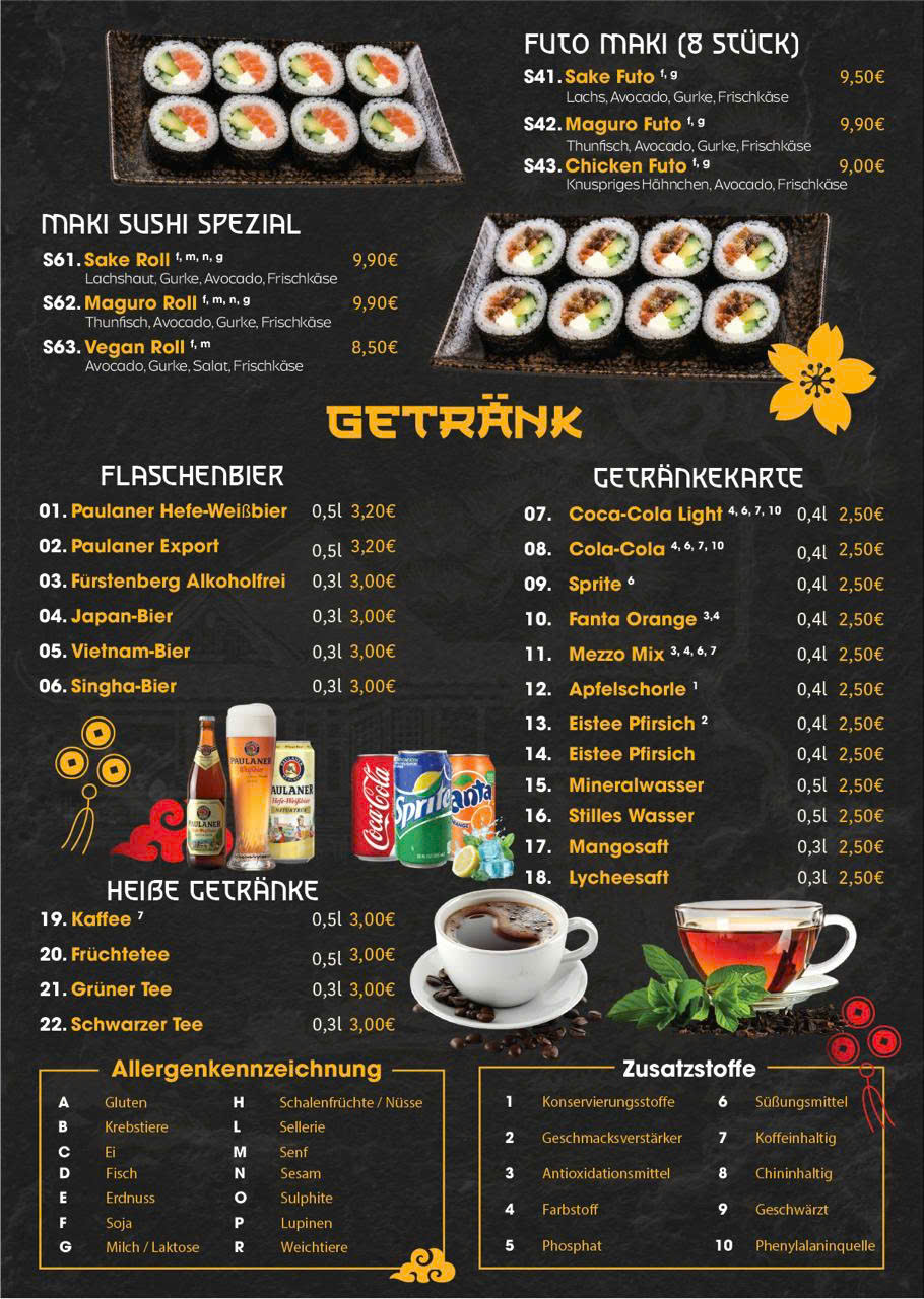 Originale Speisekarte Seite 4