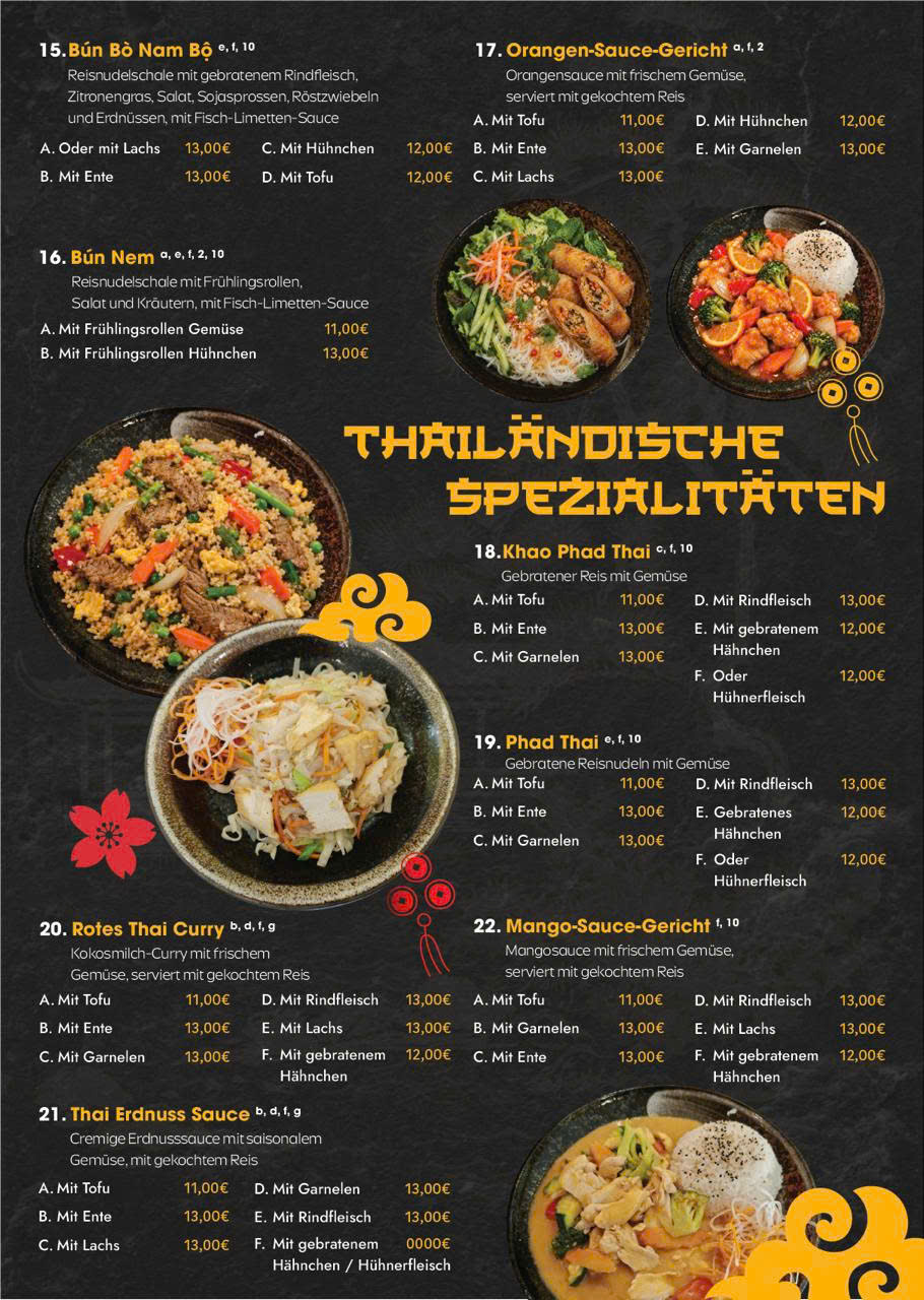 Originale Speisekarte Seite 2